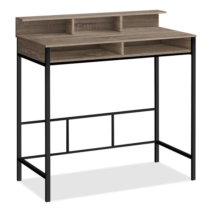 Melissa 47.25\" Standing Office Desk with Cubbies - Dark Taupe