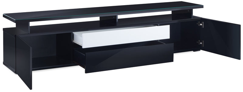 Adam 78\" Modern TV Stand with Storage and Cable Management for TVs up to 86\"- Black