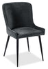 Lexi Dining Chair with Velvet-Look Fabric, Metal - Grey | Chaise de salle à manger Lexi en tissu d’apparence velours et en métal - grise