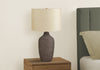 27" Grey Ceramic Table Lamp with Beige Shade|Lampe de table de 27 po en céramique grise avec abat-jour beige