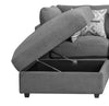 Scott Living Evolve Modular 4-Piece Linen-Look Fabric Sectional with Ottoman and Feather Down Cushions - Charcoal Grey | Sofa sectionnel modulaire Evolve de Scott Living 4 pièces en apparence lin avec pouf et coussins en duvet et plumes - gris anthracite