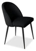 Bali Dining Chair with Boucle Fabric, Metal - Black | Chaise de salle à manger Bali en tissu bouclé et en métal - noire