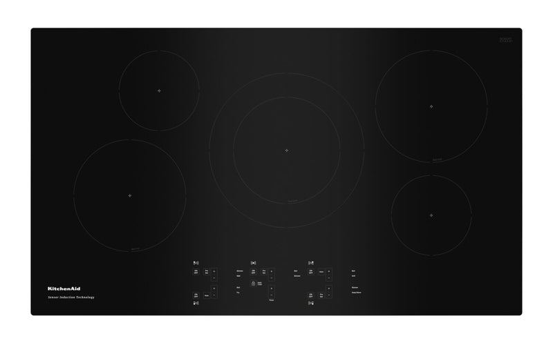 KitchenAid 36\" 5-Element Induction Cooktop - Black - KCIG556JBL