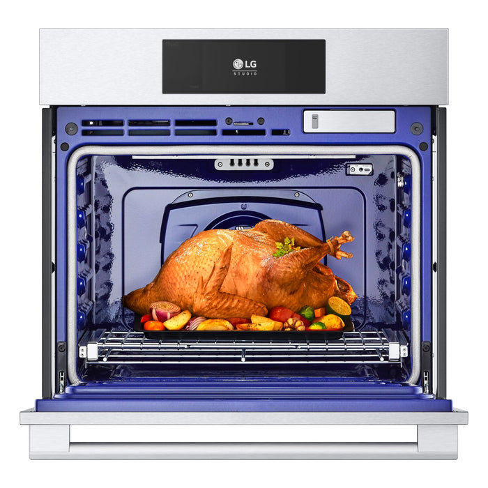 LG Studio 30\" 4.7 Cu. Ft. Electric Wall Oven with True Convection - Smudge Proof Stainless Steel - WSES4728F