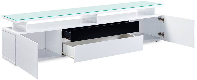 Adam 78\" Modern TV Stand with Storage and Cable Management for TVs up to 86\"- White
