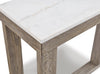 Corsa 64" Modern Sofa Table - Marble Top with Grey Brown Wood Base|Table de salon moderne Corsa de 64 po - dessus en marbre avec base en bois gris-brun