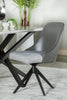 Bari 5pc Dining Set with Table & 4 Grey Swivel Chairs, Marble-Look Ceramic Top, Metal, 63"W | Ensemble de salle à manger Bari 5 pièces en métal avec table de 63 po (L) avec dessus en céramique d’apparence marbre et 4 chaises pivotantes grises