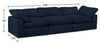Eclipse Linen-Look Fabric Modular Sofa - Navy 