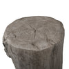 Jordy Ottoman Accent Table – Silver  - Rustic style End Table in Silver Cement