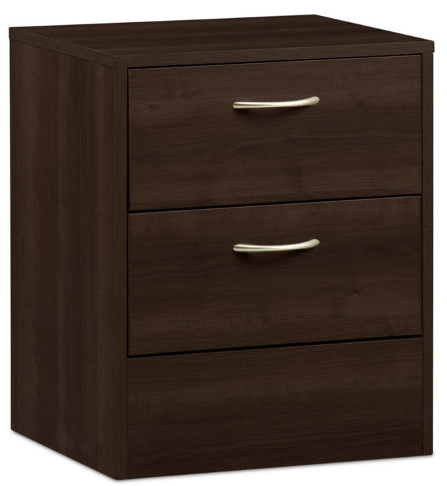 Arlo Bedside 2-Drawer Nightstand, 18.3\"W x 22\"H, Made in Canada - Espresso Brown