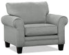 Made in Canada Tula 42\" Fabric Chair with Rolled Arms - Mist Grey