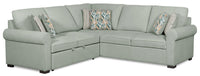 Scott Living Haven 2-Piece Left-Facing Chenille Fabric Sleeper Sectional - Seafoam Blue