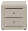 Zara Upholstered Bedside 2-Drawer Nightstand, 20.5"W x 20.75"H - Beige | Table de nuit rembourrée Zara de 20,5 po (l) x 20,75 po (H) à 2 tiroirs - beige