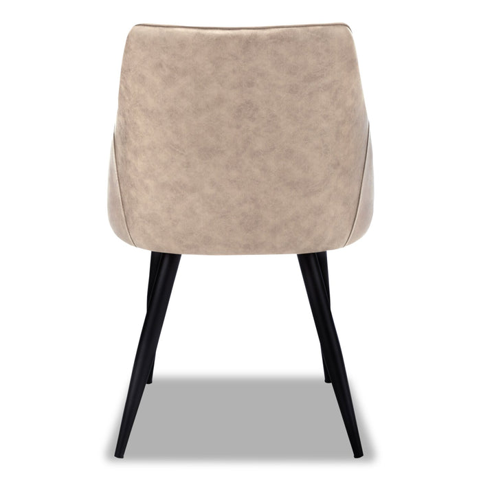 Eliot Dining Chair with Vegan-Leather Fabric, Metal - Taupe