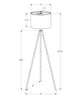 63" Gold Metal Tripod Floor Lamp|Lampe à pied de type trépied de 63 po en métal doré