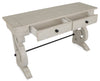 Bronwyn 50" Traditional Sofa Table with Storage - Alabaster Pine with Scroll Design Wood Base|Table de salon traditionnelle Bronwyn de 50 po avec rangement - pin albâtre avec base en bois à volutes
