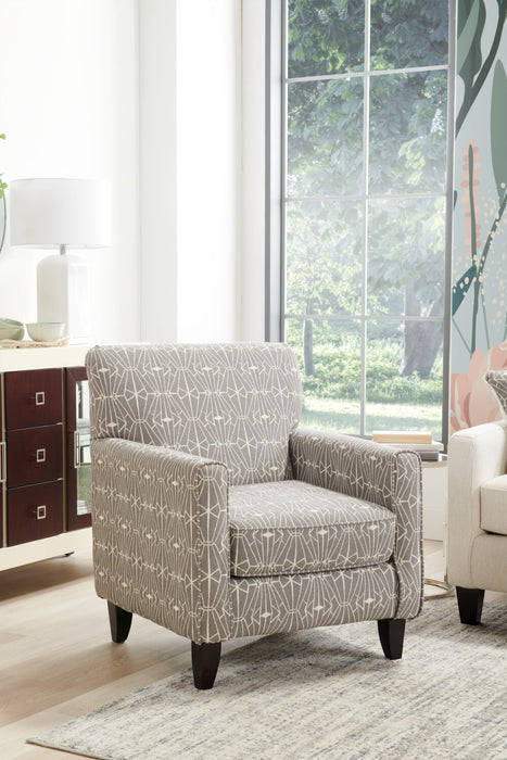 Made in Canada Cindy Crawford Home Kylie 30\" Linen-Look Fabric Accent Chair - Charcoal Emblem