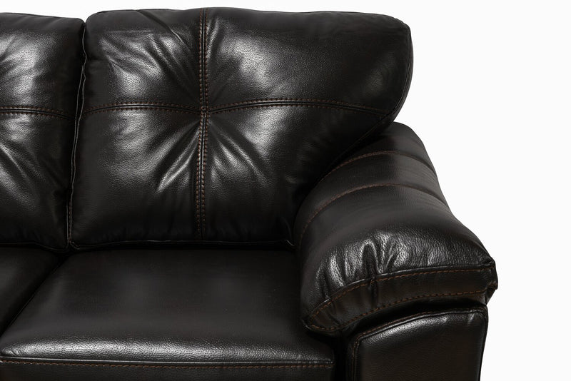 Made in Canada Addison 2-Piece Left-Facing Leather-Look Fabric Sectional with Removable Seat Cushions - Blackberry