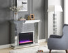 Flint Glam Fireplace  - Glam style Electric Fireplace in Black, Glass, Silver  Medium Density Fibreboard (MDF)