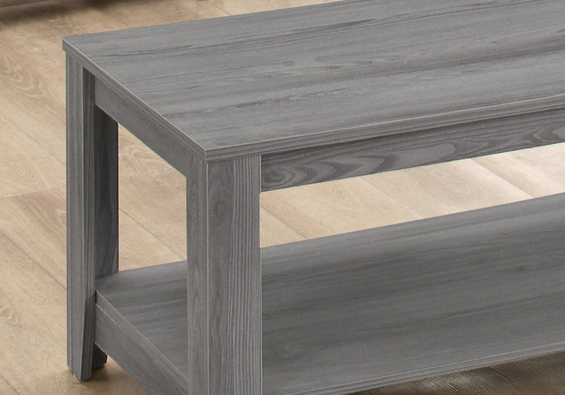 Kalen 42\" Modern 3-Pack Coffee + 2 End Tables with Shelf - Grey 