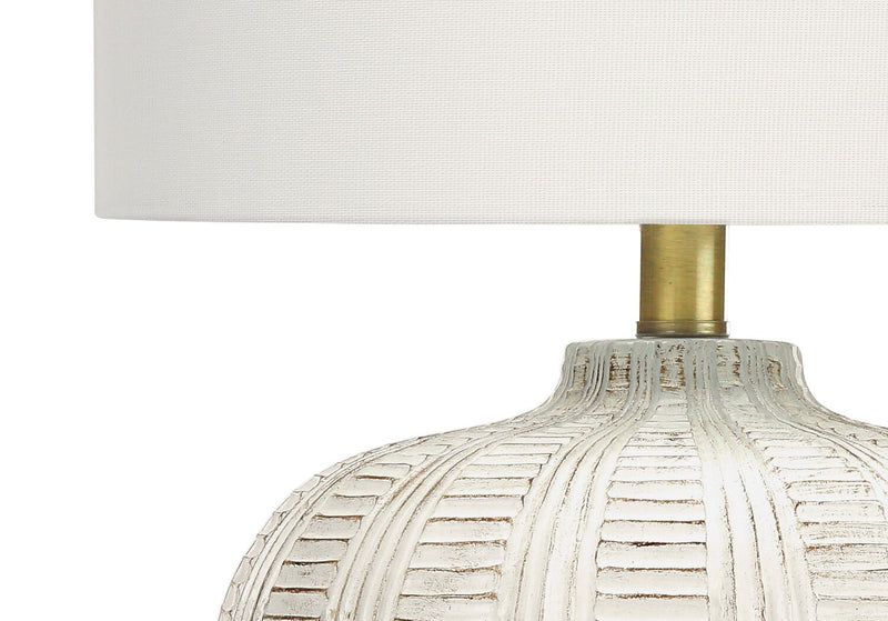 21\" Cream and Gold Resin Table Lamp