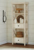 Ilsa Display Tower - Country style Hutch in Antique White Asian Hardwood
