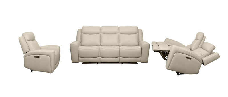 Scott Living Prescott 42.5\" Genuine Leather Power Reclining Chair with Power Headrest - Platinum Grey