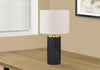 24" Black Concrete with Gold Accent Table Lamp with Ivory Shade|Lampe de table de 24 po béton noir avec touches dorées et abat-jour ivoire
