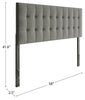Ellis Upholstered Headboard in Grey Fabric, Button Tufted - Full Size | Tête de lit rembourrée Ellis en tissu gris avec capitonnage à boutons - format lit double