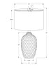 25" Cream Textured Ceramic Table Lamp with Ginger Shade|Lampe de table en forme de pot de gingembre de 25 po en céramique texturée crème avec abat-jour
