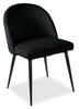Bali Dining Chair with Boucle Fabric, Metal - Black | Chaise de salle à manger Bali en tissu bouclé et en métal - noire