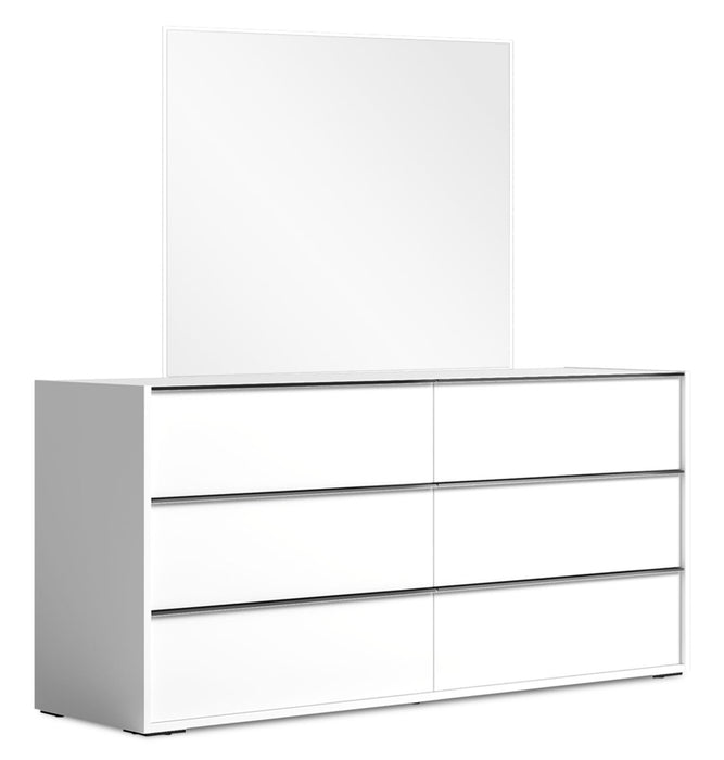 Raia Bedroom 6-Drawer Dresser - Made in Italy, 59\"W x 33\"H, Modern - White