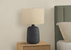 24" Black Ceramic with Beige Shade Table Lamp|Lampe de table de 24 po en céramique noire avec abat-jour beige