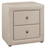 Zara Upholstered Bedside 2-Drawer Nightstand, 20.5"W x 20.75"H - Beige | Table de nuit rembourrée Zara de 20,5 po (l) x 20,75 po (H) à 2 tiroirs - beige