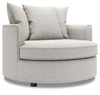 Made in Canada Sofa Lab Customizable Cuddler 48\" Chenille Fabric Accent Chair - Luxury Silver
