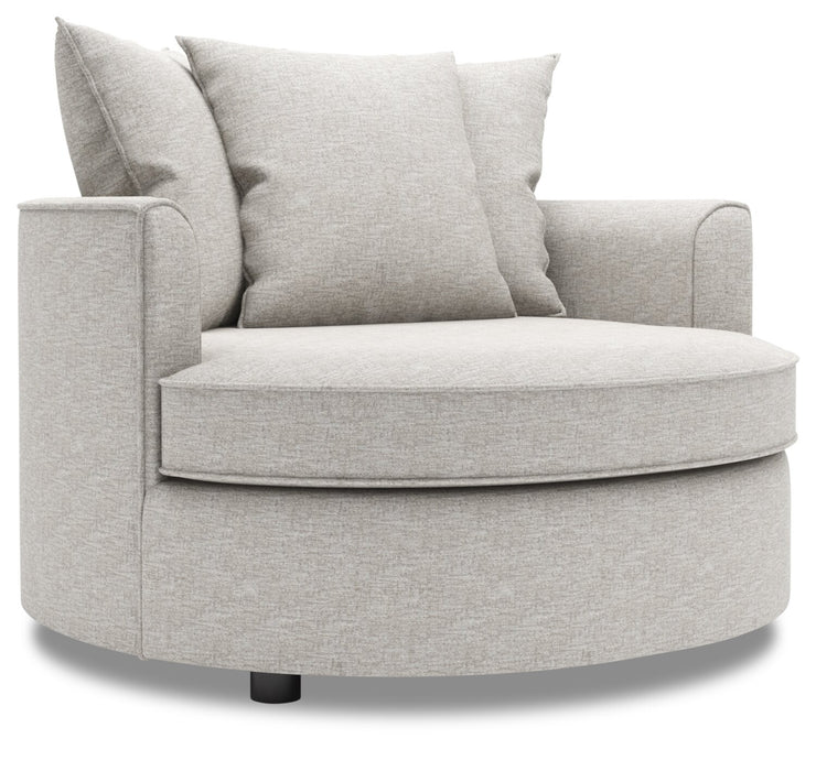 Made in Canada Sofa Lab Customizable Cuddler 48\" Chenille Fabric Accent Chair - Luxury Silver