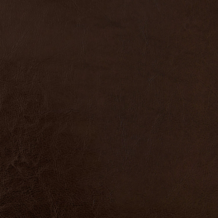 Pearl Upholstered Bed in Brown Vegan-Leather Fabric with Nailhead Design - Queen Size