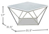 Amanda Coffee Table - Contemporary, Modern style Coffee Table in Carrara Marble Metal