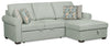 Scott Living Haven 2-Piece Right-Facing Chenille Fabric Sleeper Sectional with Storage Chaise - Seafoam Blue | Sofa-lit sectionnel de droite Haven de Scott Living 2 pièces en tissu de chenille avec fauteuil long de rangement - bleu écume de mer