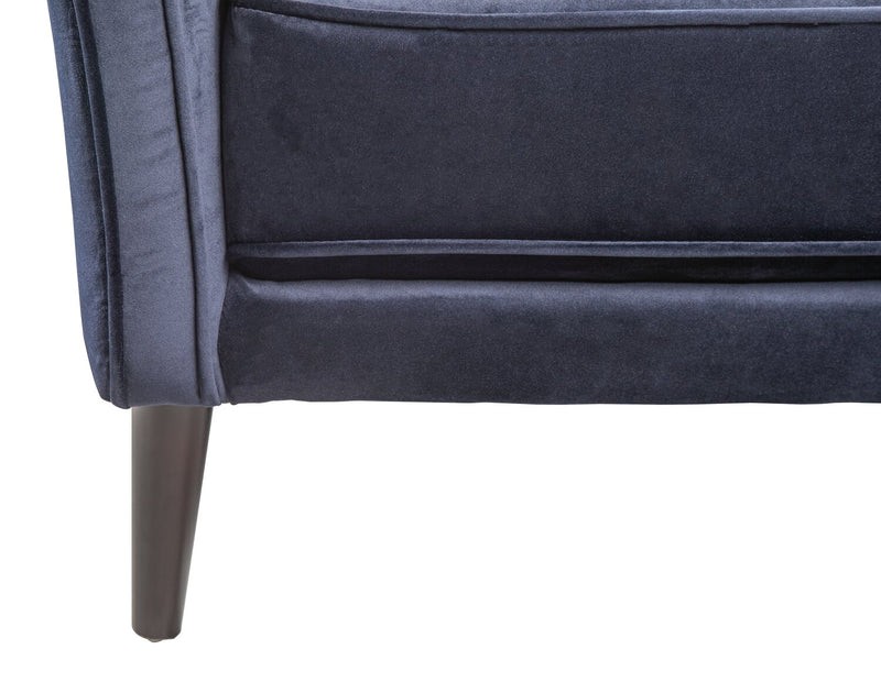 Brinley 29\" Velvet Fabric Accent Chair with Wood Legs - Blue