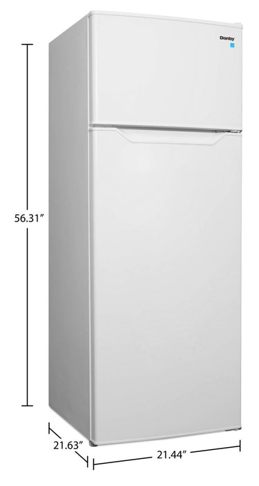 Danby 21.4\" 7.4 Cu. Ft. Top-Mount Refrigerator - White - DPF074B2WDB-6