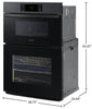 Samsung 30" 7 Cu. Ft. Electric Micowave Combination Wall Oven - Matte Bl… | Four à micro-ondes combiné avec four mural électrique Samsung de 7 pi³ et de 30 po…