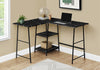 Evlin 42" L-Shaped Office Desk with Shelves - Black Marble-Look|Bureau en forme de L Evlin de 42 po à tablettes - apparence marbre noir