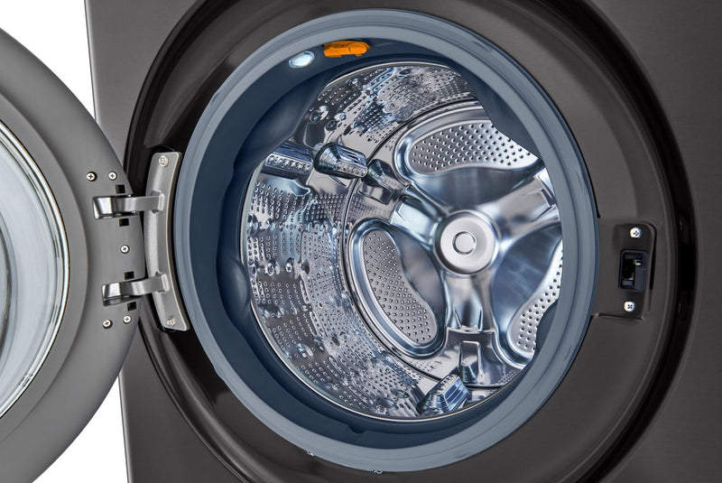LG 5.2 Washer/7.4 Gas Dryer Cu. Ft. Front-Load High-Efficiency Steam Washtower™ - Black Steel - WKGX201HBA