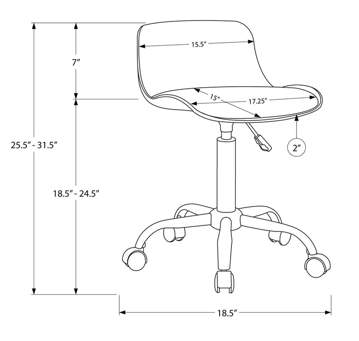 Letty 18.5\" Compact Office Chair with Low Back - Black