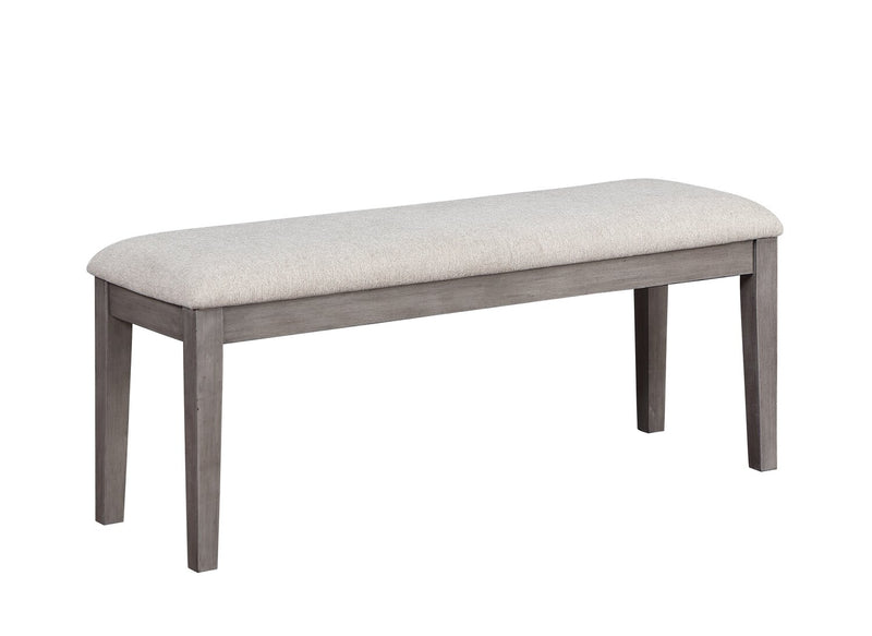Krew 6pc Dining Set with Table, Bench & 4 Chairs, Melamine, 60\"W - Grey