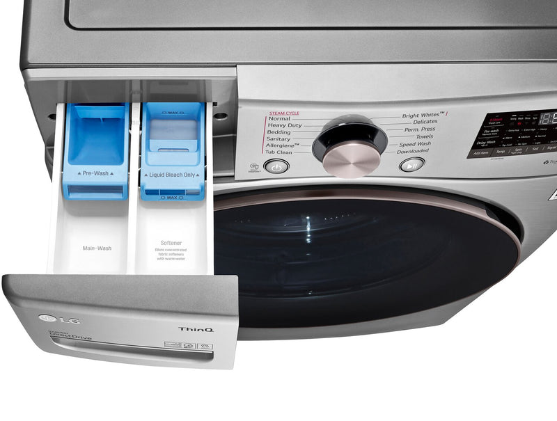 LG 5.2 Cu. Ft. Smart Front-Load High-Efficiency Steam Washer - Graphite Steel - Stackable - WM3850HVA