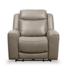 Scott Living Prescott 42.5" Genuine Leather Power Reclining Chair with Power Headrest - Grey | Fauteuil à inclinaison électrique Prescott de Scott Living de 42,5 po en cuir véritable avec appuie-tête électrique - gris