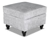Made in Canada Bellmont 26\" Chenille Fabric Ottoman with Wood Legs - Platinum Grey