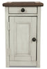 Colby Chairside Table  - Rustic style End Table in Weathered oak and antique white